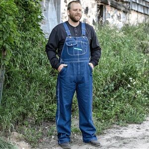 Key Industries Denim Bib Overalls Zip Fly 40 x 29 New